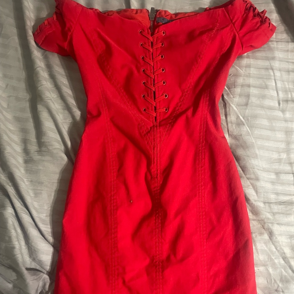 Cherry red Guess bodycon mini dress